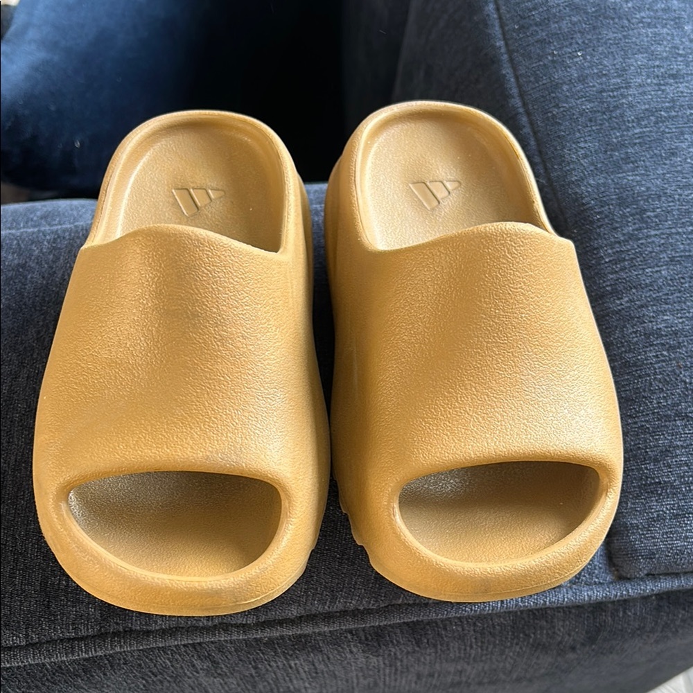 Yeezy Kids Sandals in Mustard Yellow
